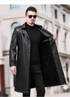 男士皮革大衣款式（男款皮大衣图片）